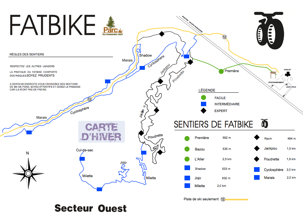 Carte Fat bike Parc du Domaine Vert