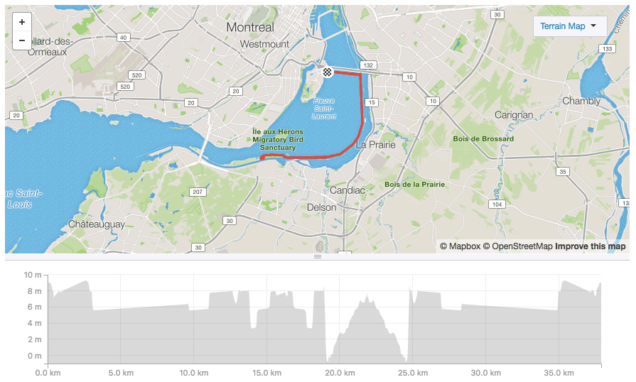 Strava Routes - Champlain au Récré-O-Parc de Sainte-Catherine